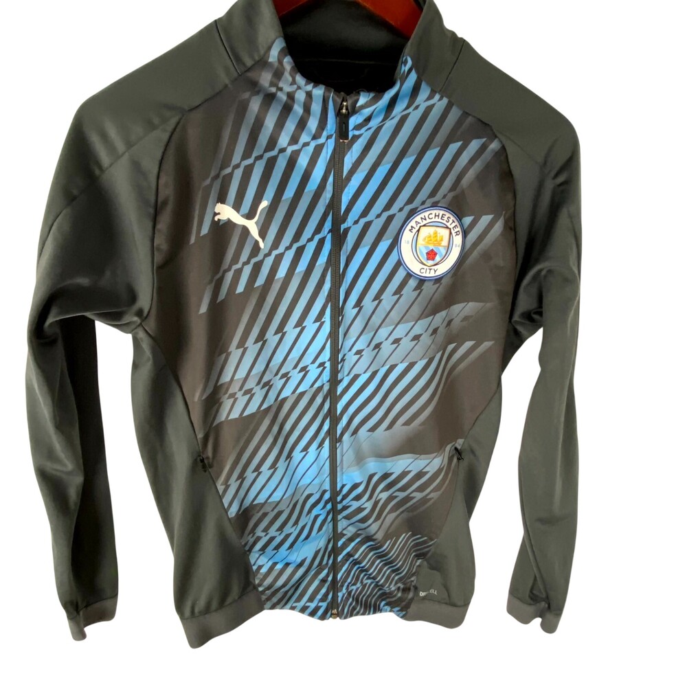 Puma MCFC Stadium League Jacket Mens Small Black Manchester City Football Club